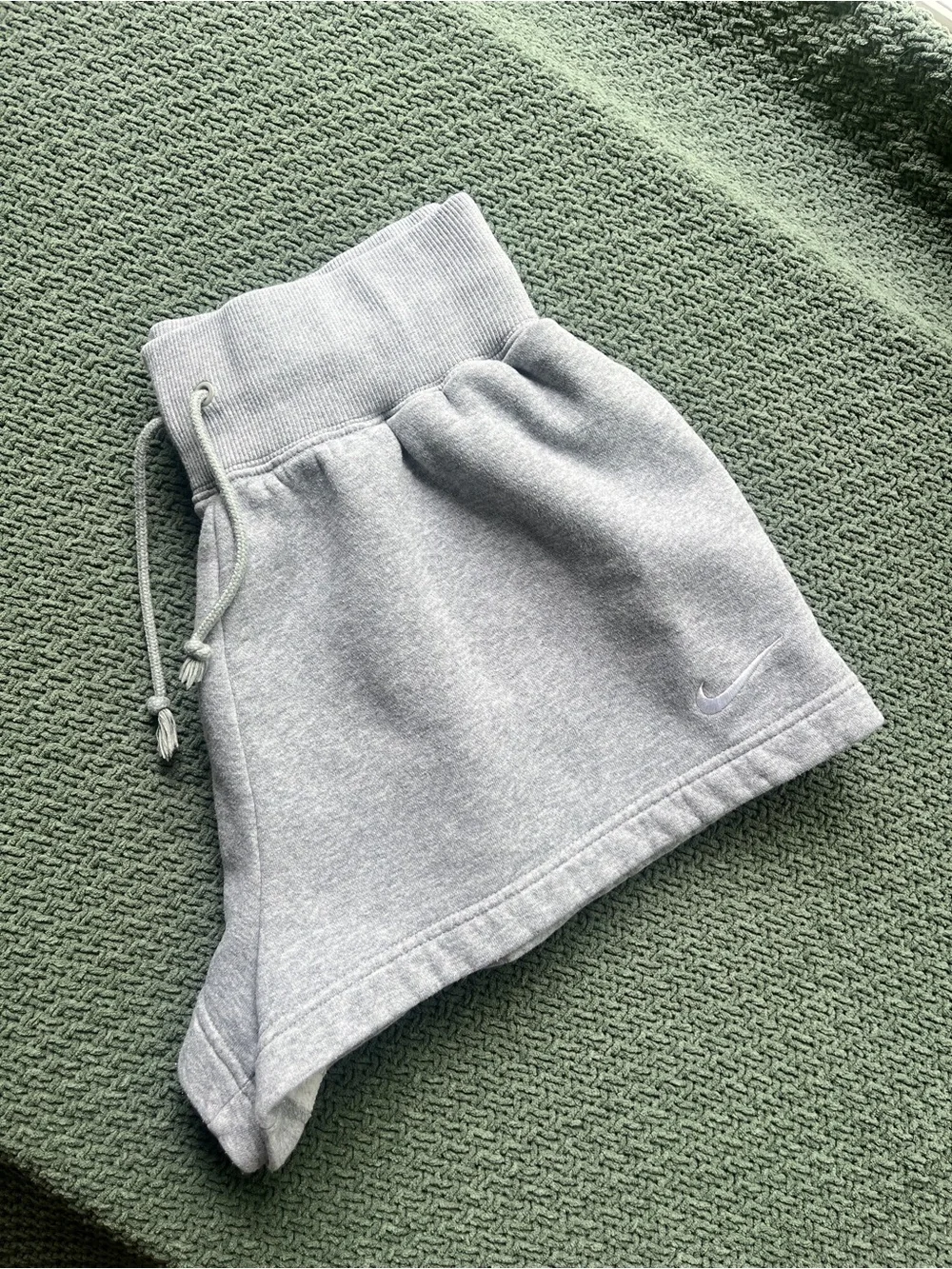 Nike Light Grey Fleece Lounge Shorts with Drawstring